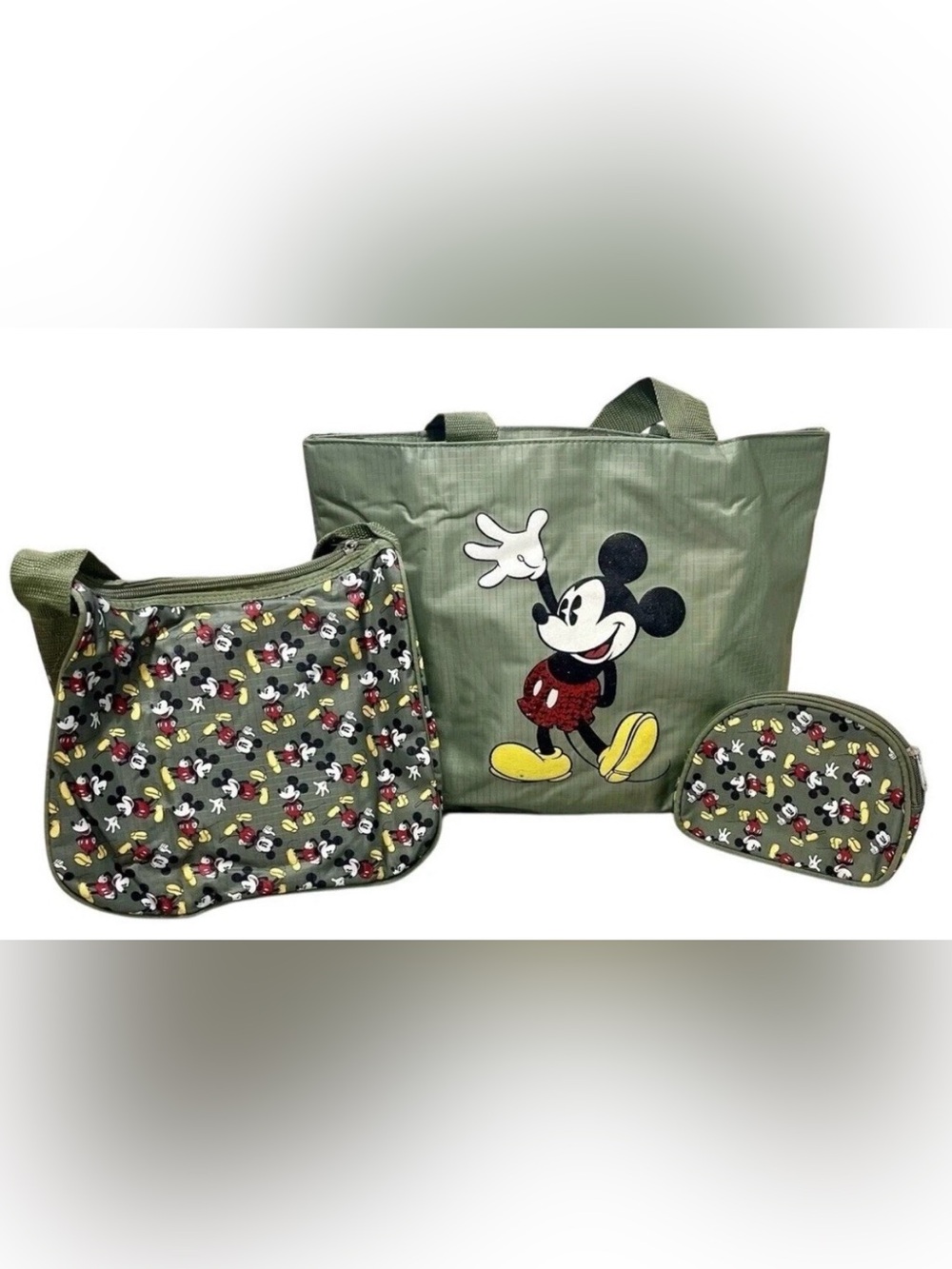 Disney Olive Green Mickey Mouse 3-Piece diaper bag Bag Set